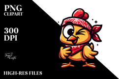 Goofy Chicken with Bandana, Transparent PNG Product Image 2