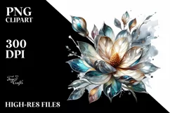 Colorful Magnolia Watercolor Splash Clipart Product Image 3