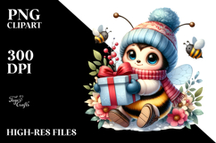 Baby Bee with Winter Clothes PNG Product Image 2