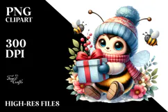 Baby Bee with Winter Clothes PNG Product Image 2