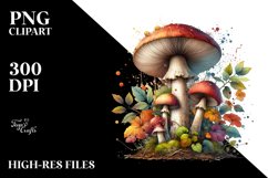 Detailed Glossy Mushroom,Watercolor Splash PNG Product Image 3
