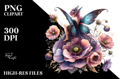 Gothic Fairy on Flower PNG Product Image 2