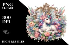 Colorful Cow with Baroque Garden PNG Product Image 3