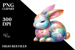Colorful Bunny with , Transparent PNG Product Image 2