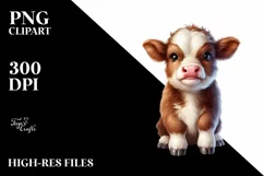 Cute Baby Cow Vase | Sublimation | Clipart Product Image 1
