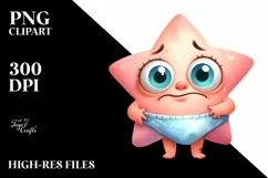 Funny Baby Expressive Star PNG Product Image 1