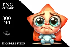 Simple Funny Baby Star with Big Eyes, Transparent PNG Product Image 3