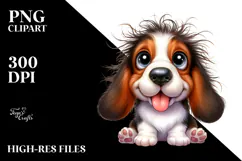 Cute Cartoon Basset Hound PNG Product Image 2