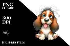 Cute Cartoon Basset Hound PNG Product Image 2