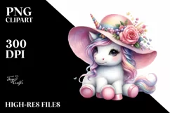 Baby Unicorn in Rugby Rainbow | Clipart Product Image 3