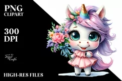 Cute Baby Unicorn Party Hat | Sublimation | Clipart Product Image 1