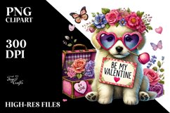 Heart Sunglasses Puppy &quot;Be My Valentine&quot; PNG Product Image 2