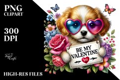 Heart Sunglasses Puppy &quot;Be My Valentine&quot; PNG Product Image 2