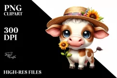 Baby Cow Sun Hat Proud | Sublimation | Clipart Product Image 3