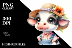 Baby Cow Sun Hat Proud | Sublimation | Clipart Product Image 1