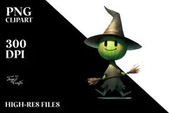 Funny Witch Digital Painting PNG Product Image 2