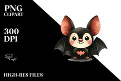Funny Halloween Bat Chibi Cartoon Clipart Product Image 3