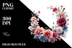 Vibrant Floral Frame Carnation Clipart Product Image 3