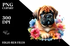 Colorful Cute Bullmastiff Sticker | Clipart Product Image 3