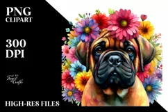 Colorful Cute Bullmastiff Sticker | Clipart Product Image 3