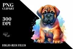 Colorful Cute Bullmastiff Sticker | Clipart Product Image 3