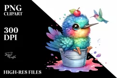 Colorful Smiling Baby Hummingbird Bucket Splash Product Image 1