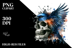 Bird with Grungy Splashes, Transparent PNG Product Image 2