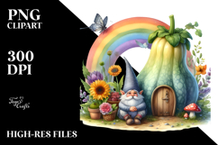 Colorful Vegetable Gnome House Illustration Product Image 2