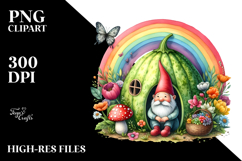 Colorful Vegetable Gnome House Illustration Product Image 2