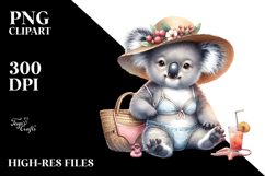 Adorable Baby Koala in Beachwear, PNG Product Image 2