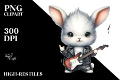 Rock Baby Bunny with Big Eyes PNG Product Image 2