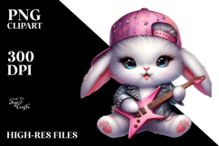 Energetic Bunny with Punk Look, High Details PNG Product Image 2
