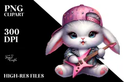 Energetic Bunny with Punk Look, High Details PNG Product Image 2