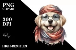 Funny Puppy Portrait in Boho Style | Clipart Product Image 3