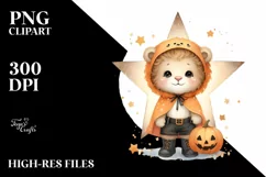 Cute Baby Lion on Star PNG Product Image 3