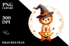 Cute Baby Lion on Star for Halloween PNG Product Image 2
