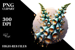 Abstract Foxglove with Glossy Finish, Artistic PNG Product Image 2