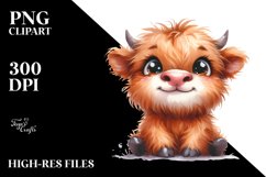 highland cow baby face, Transparent PNG Product Image 1