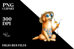 Cute Rabbit in Beachwear, Transparent PNG Product Image 2