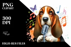 Watercolor Basset Hound Singer | Clipart Product Image 3