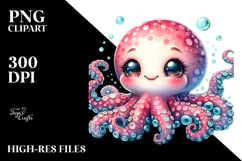Energetic Baby Octopus, High-Res PNG Product Image 2
