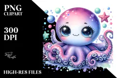 Energetic Baby Octopus, High-Res PNG Product Image 2