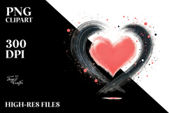 Simple Paintbrush Style Heart, PNG Product Image 2