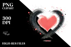 Simple Paintbrush Style Heart, PNG Product Image 2