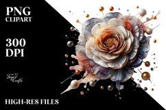 Abstract Ranunculus with Golden Insertions, Transparent PNG Product Image 2
