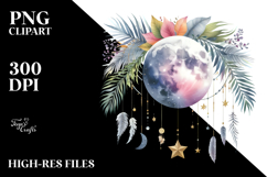 Vibrant Boho Stars | Watercolor Clipart Product Image 2