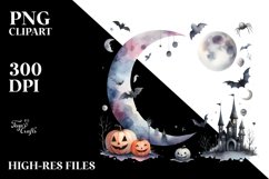 Simple Halloween Moon | Sublimation | Clipart Product Image 1