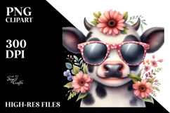 Funny Cow with Party Hat, Transparent PNG Product Image 2