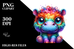 Cute Baby Hippo Layered | White Background Clipart Product Image 2