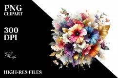 Colorful Petunia Bouquet with Gold Foil Product Image 3